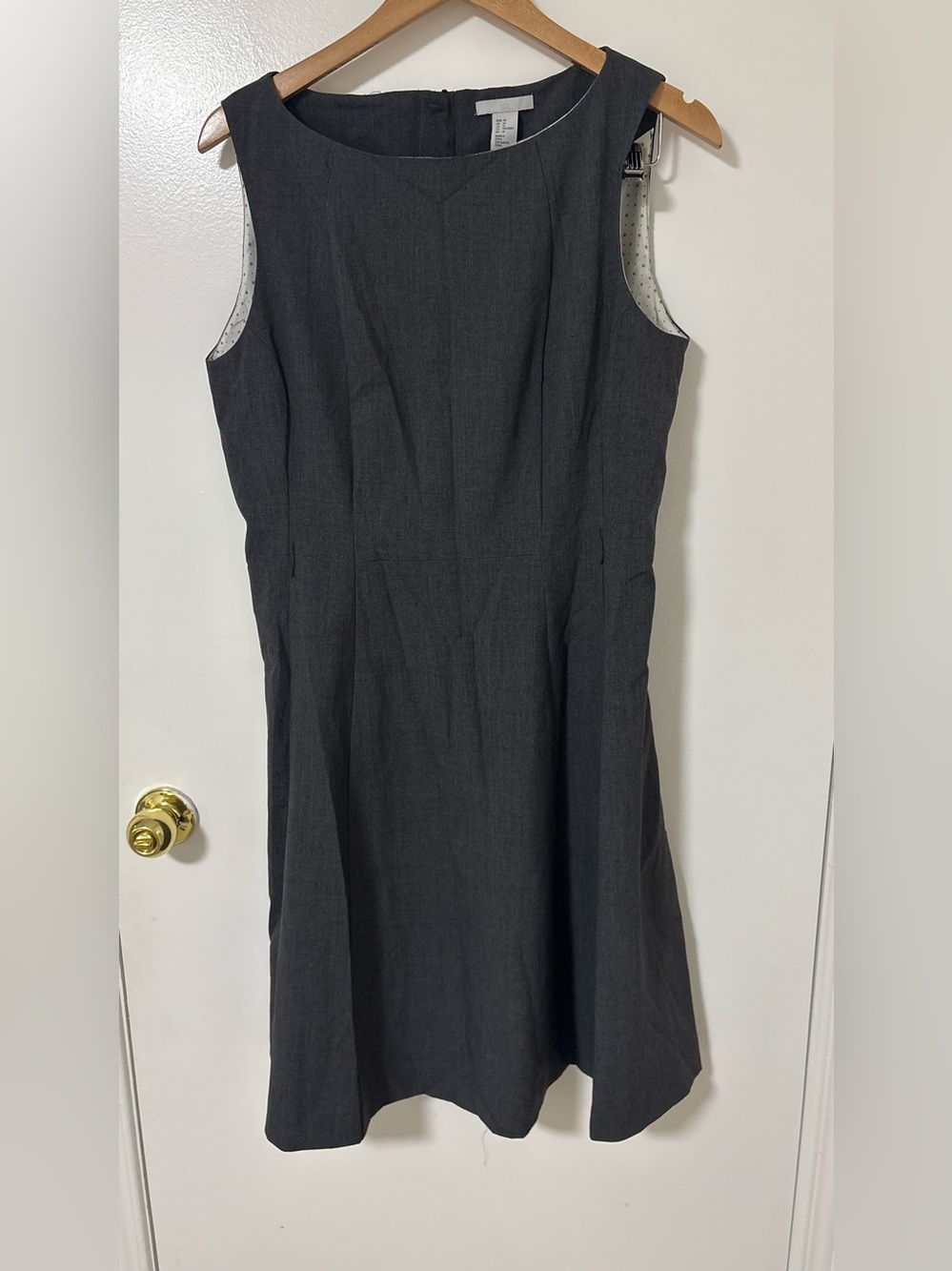 H&M Dark Gray Sleeveless V-Neck A-Line Dress